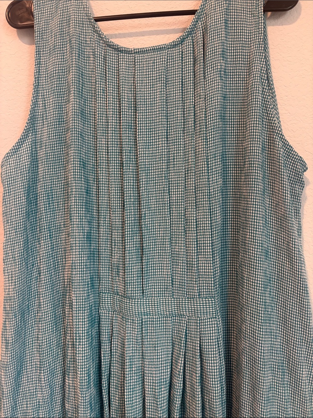 Vintage By Together Teal gingham Button-Front Midi Dress - Picture 5 of 5